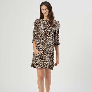 Equipment leopard print silk dress